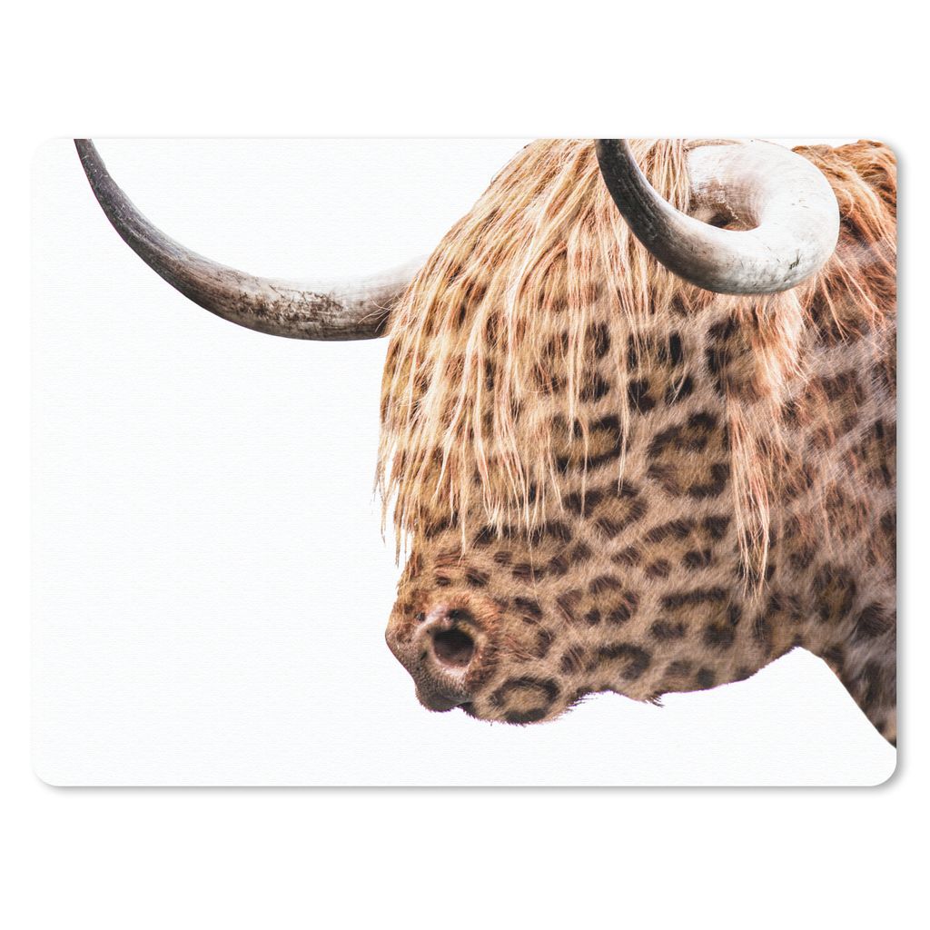MuchoWow Mauspad Mousepad Schottischer Highlander - Panther - Weiß 23x19 cm - Mousepads - Maus Mat - Pad - Mausunterlage - Schreibtischunterlage...