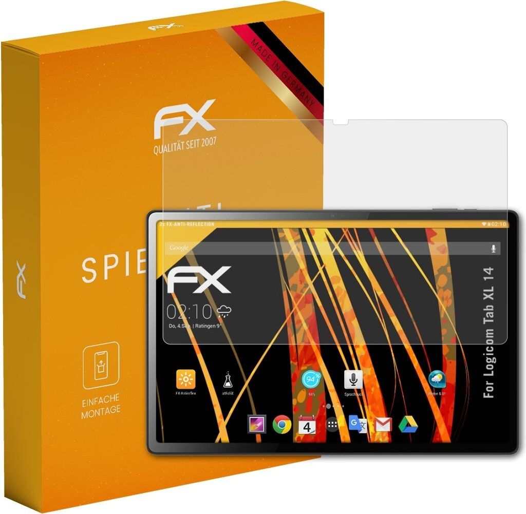 atFoliX FX-Antireflex 2x Schutzfolie kompatibel mit Logicom Tab XL 14 Displayfolie