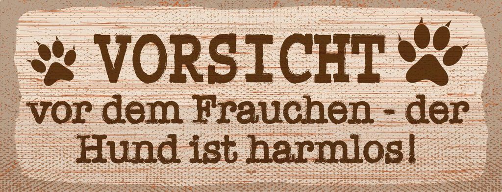 vianmo Holzschild 10x27 cm Vorsicht vor dem Frauchen