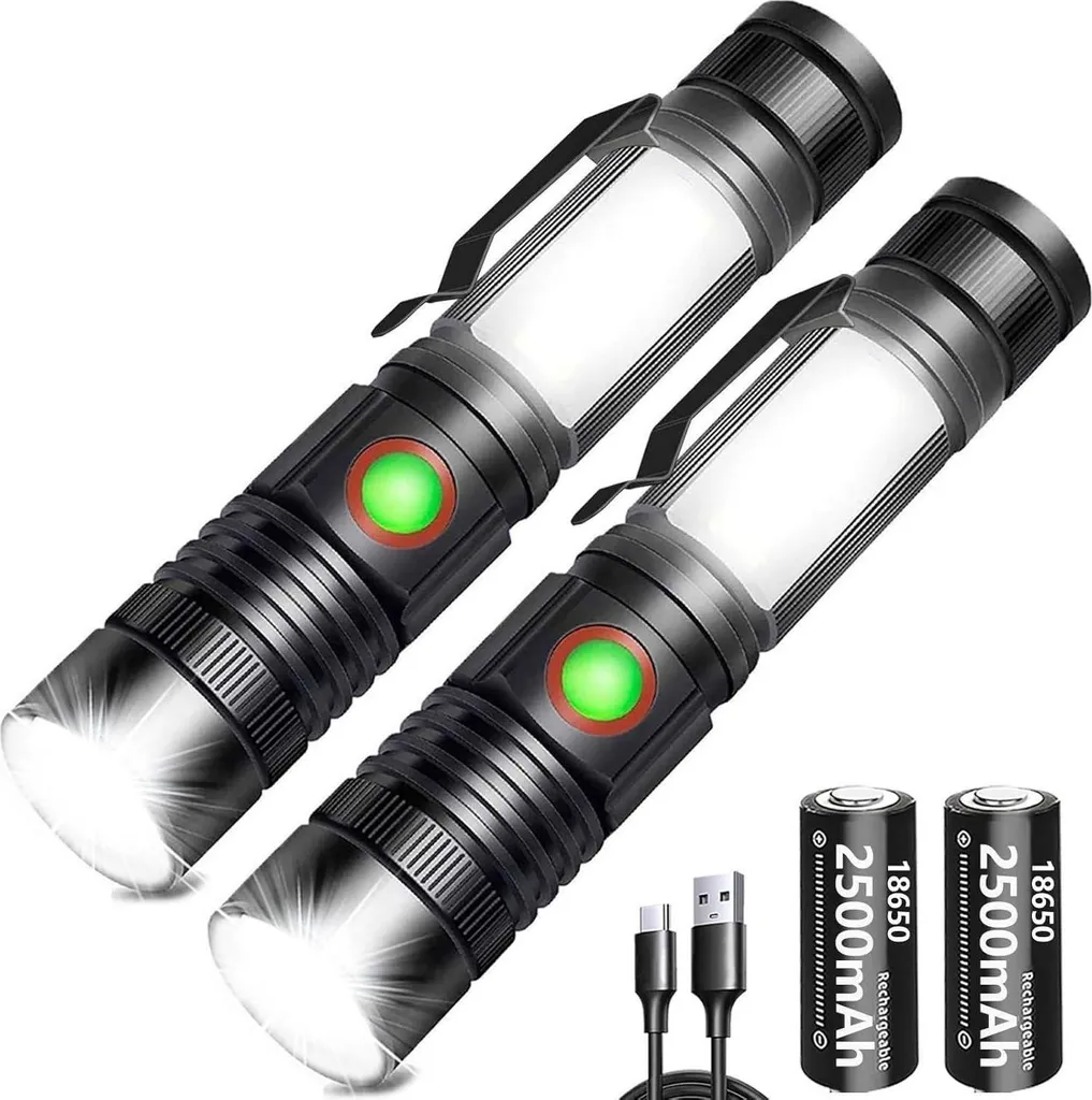 Lampe de poche LED puissante 2000 lumens pour panne et urgence auto