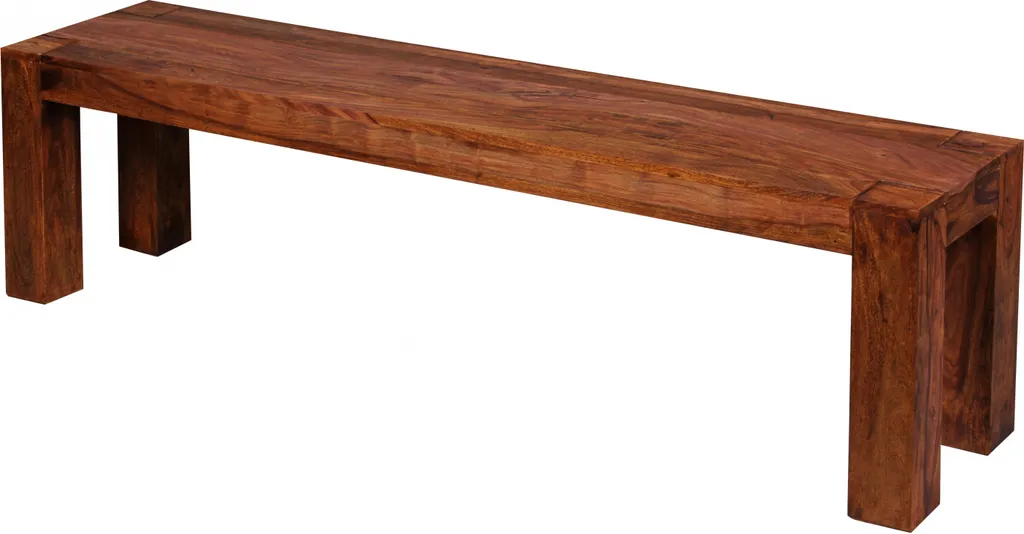 Banc en Bois Massif de Sheesham 160 cm Finition Naturelle Wohnling