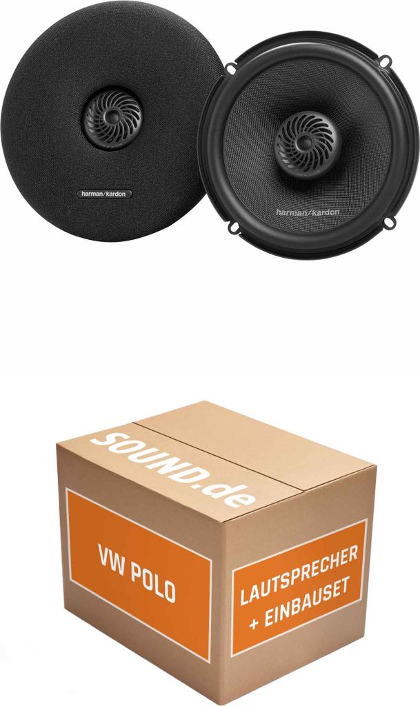 Lautsprecher Boxen Einbaupaket vorne Harman/Kardon FIT6 passend für VW Polo VI | 360W System für zwei Türen