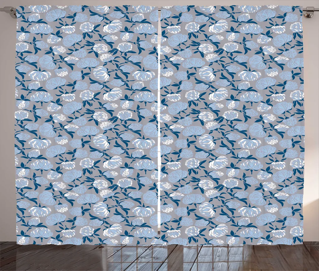 Rideau avec boucles et crochets imprimé floral pastel 280x225 cm ABAKUHAUS