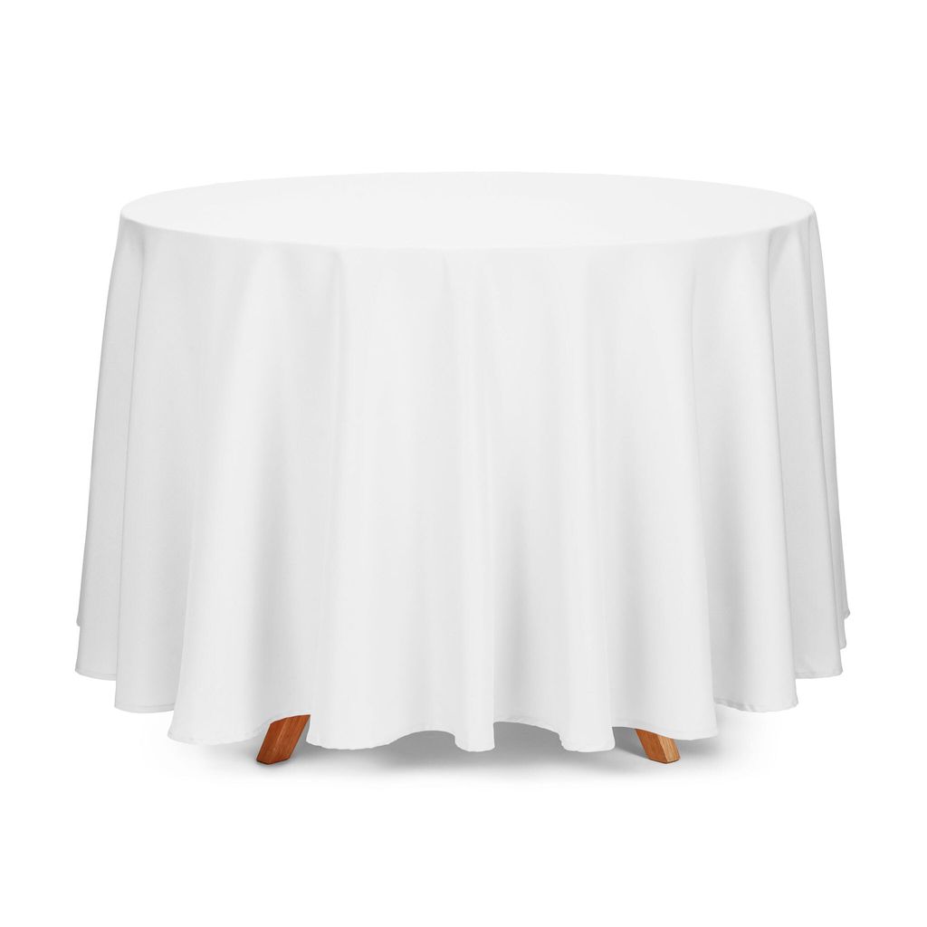 Tovaglia, bianca, Ø 230 cm, poliestere, rotonda, tessuto Immagine del prodotto 