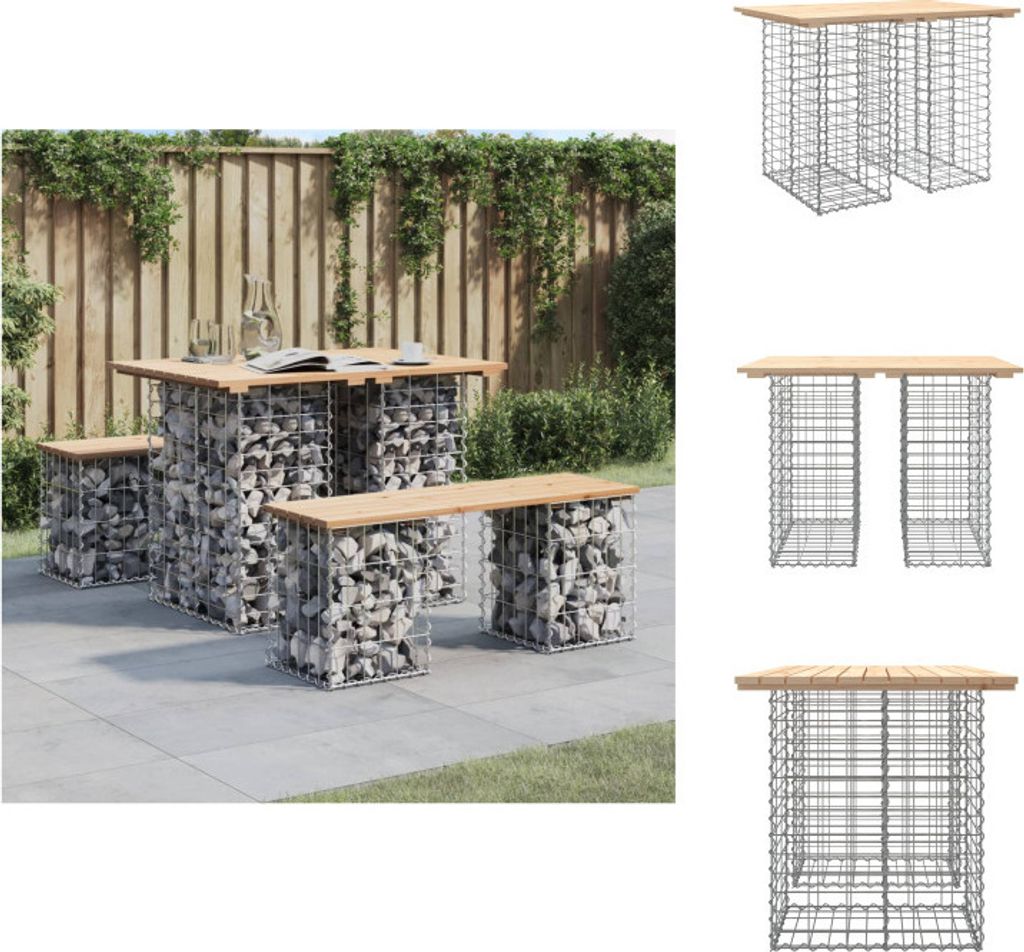 vidaXL Gartenbank aus Gabionen 100x70x72 cm Massivholz Kiefer - Gartenbänke