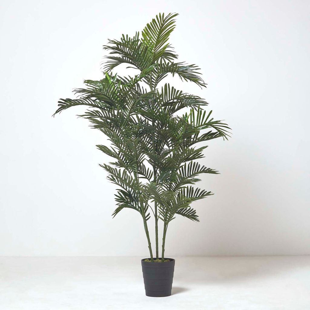 HOMESCAPES Künstliche Areca-Palme im Topf, 120 cm hoch