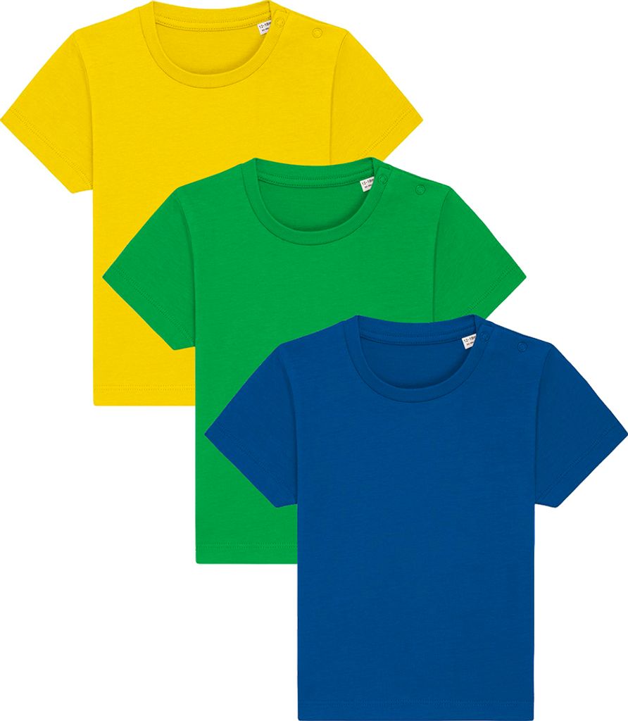 Hilltop 3er Set T-Shirt mit Druckknöpfe für Baby und Kleinkind, Baumwolle ,Size:80/86,Color:Fresh