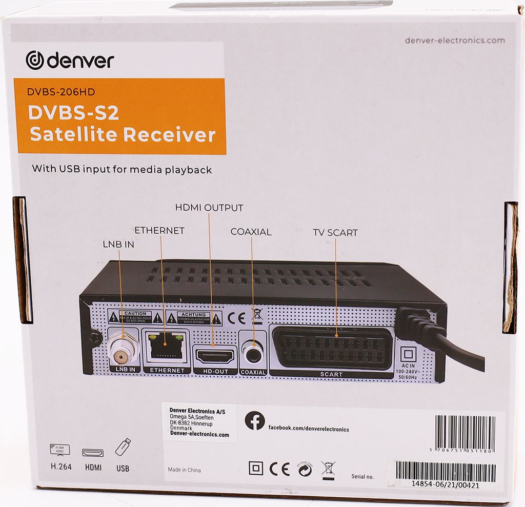 Odbiornik satelitarny Denver Electronics DVBS-206HD Zdjęcie produktu 7