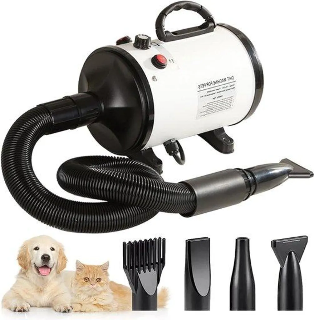 Sèche-chien silencieux 2800W blanc - Séchage rapide après bain ou pluie