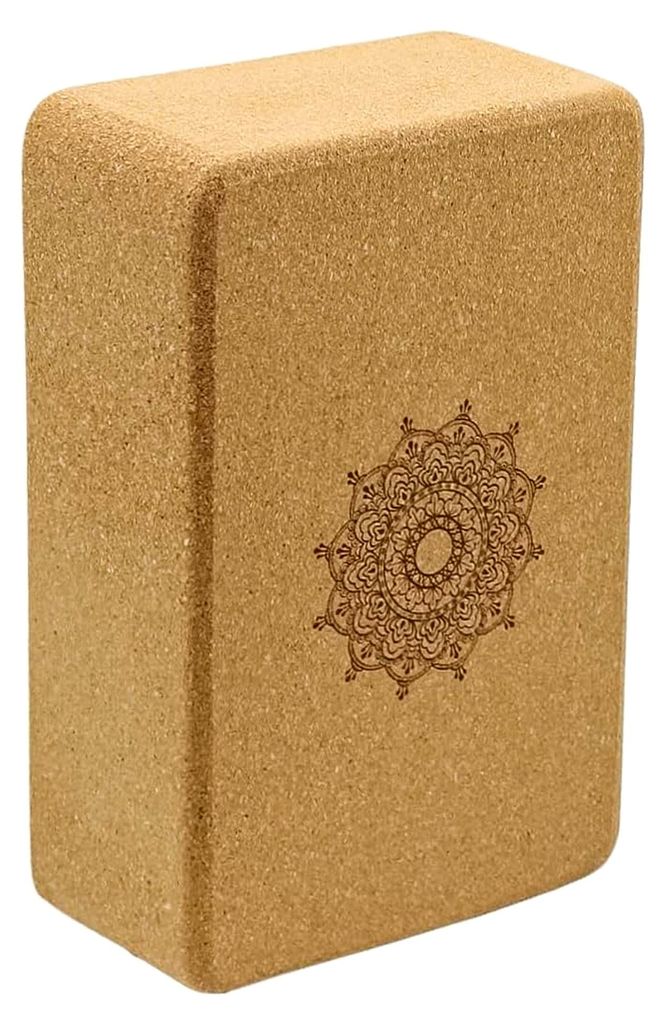 Kork-Yogablock, natürlicher Kork-Ziegel, hochdichtes, umweltfreundliches Yoga-Zubehör, ideal für Yoga, Pilates, Fitness und Stretching, 22,5 x 1...