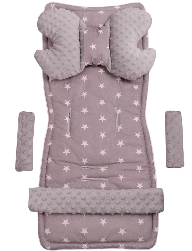 Sitzauflage Kinderwagen, Sitzeinglage, Spielbogen, Baumwolle, Sternen