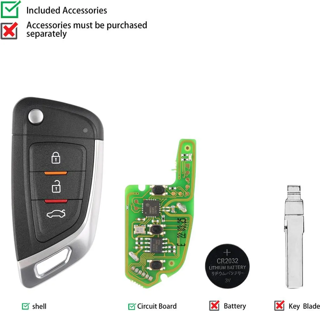 Clé universelle 3 boutons compatible VVDI haute performance - 5 unités - 2