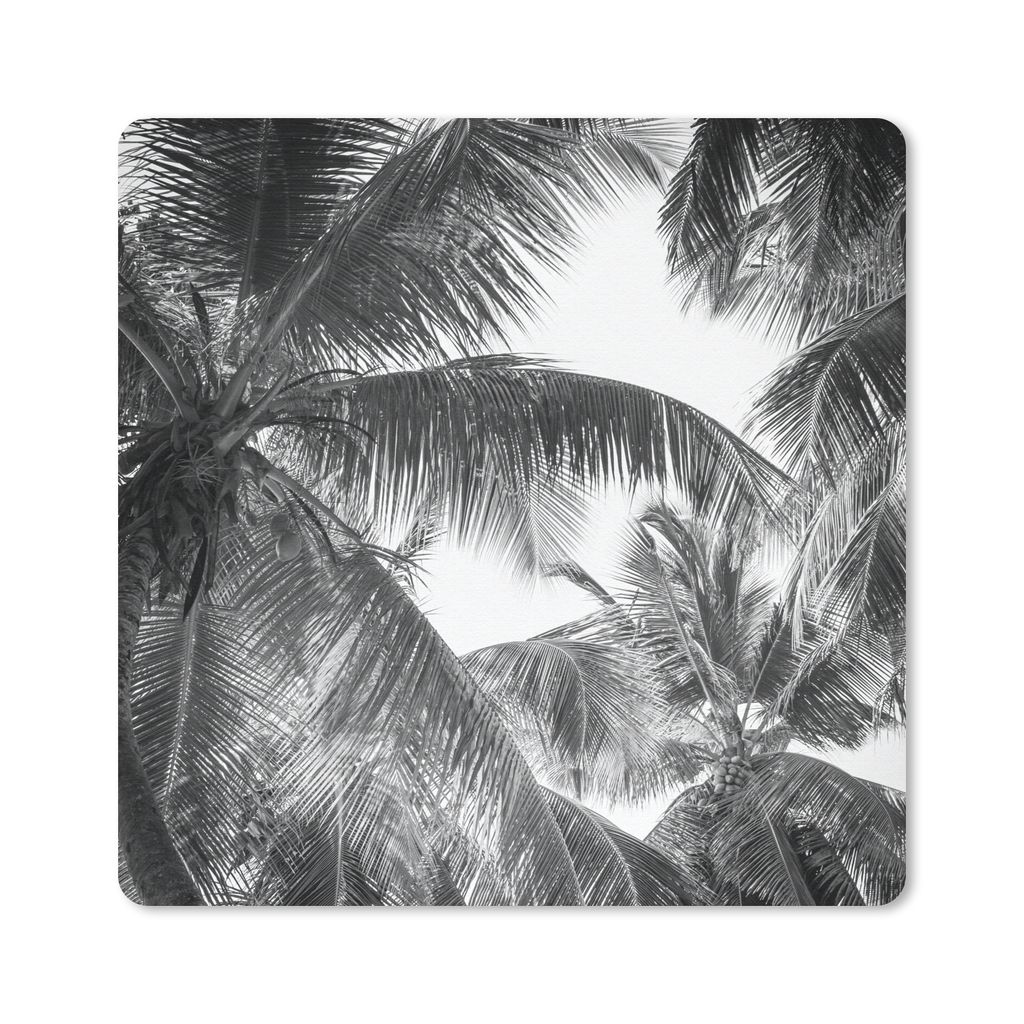 MuchoWow Mauspad Mousepad Palmwedel - Vintage - Natur 20x20 cm - Mousepads - Maus Mat - Pad - Mausunterlage - Desk Mat - Bureauartikeln