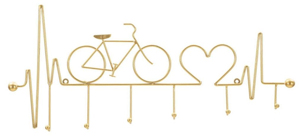 Mauro Ferretti Garderobe Wandhänger Bicycle Gold 59x26,5 cm