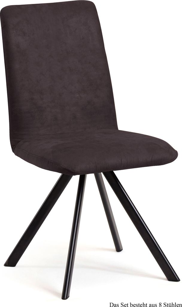 Esszimmerstuhl (8er-Set) Datja 47x92x60 Schwarz/Espresso