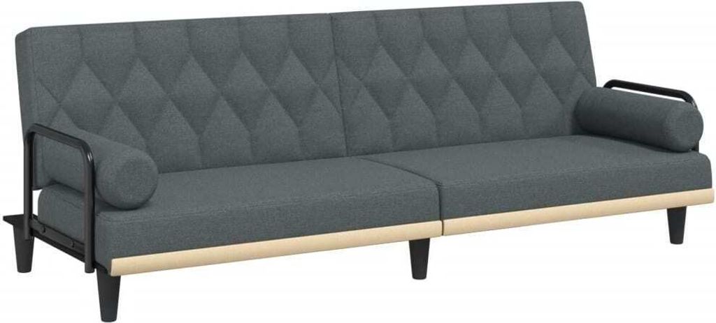vidaXL Schlafsofa mit Armlehnen Dunkelgrau Stoff