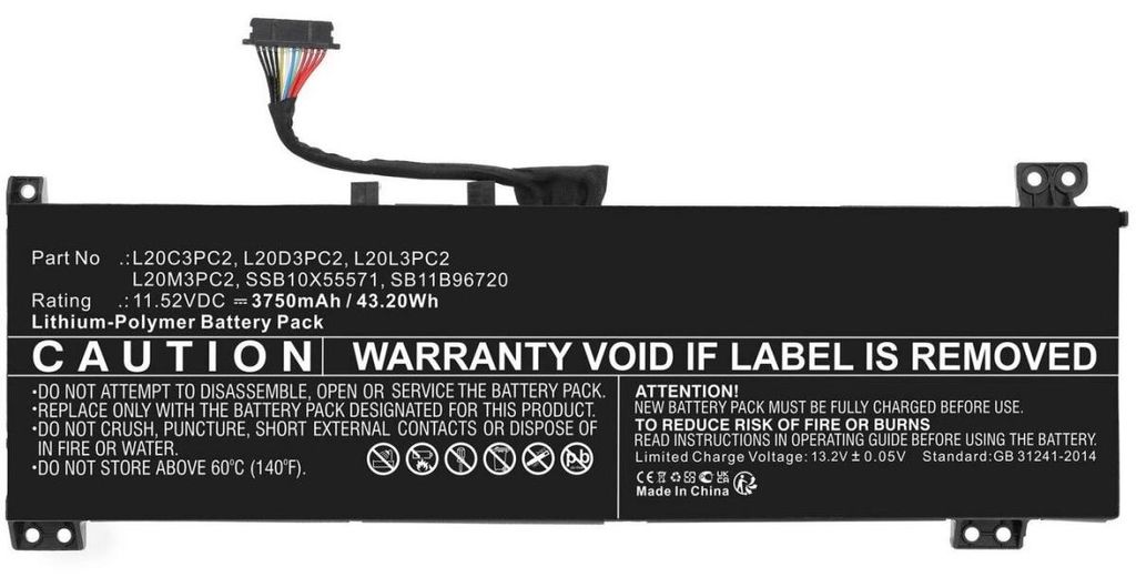 Akku für Lenovo IdeaPad Gaming 3 15ACH6 8 Li-Ion 11,52 Volt 3750 mAh schwarz.