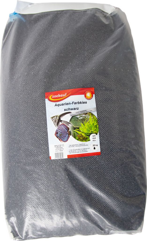 zookauf Aquarien - Farbkies schwarz 2 - 4 mm 25 kg