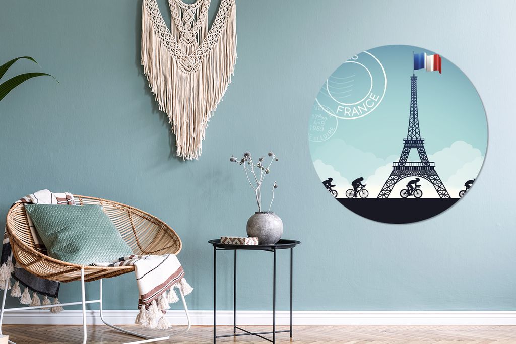 MuchoWow - Mauerkreis - Wandbilder - Runde Bild - Bild aus Aluminium - Schlafzimmer - Wohnzimmerdekoration - Wand Dekoration