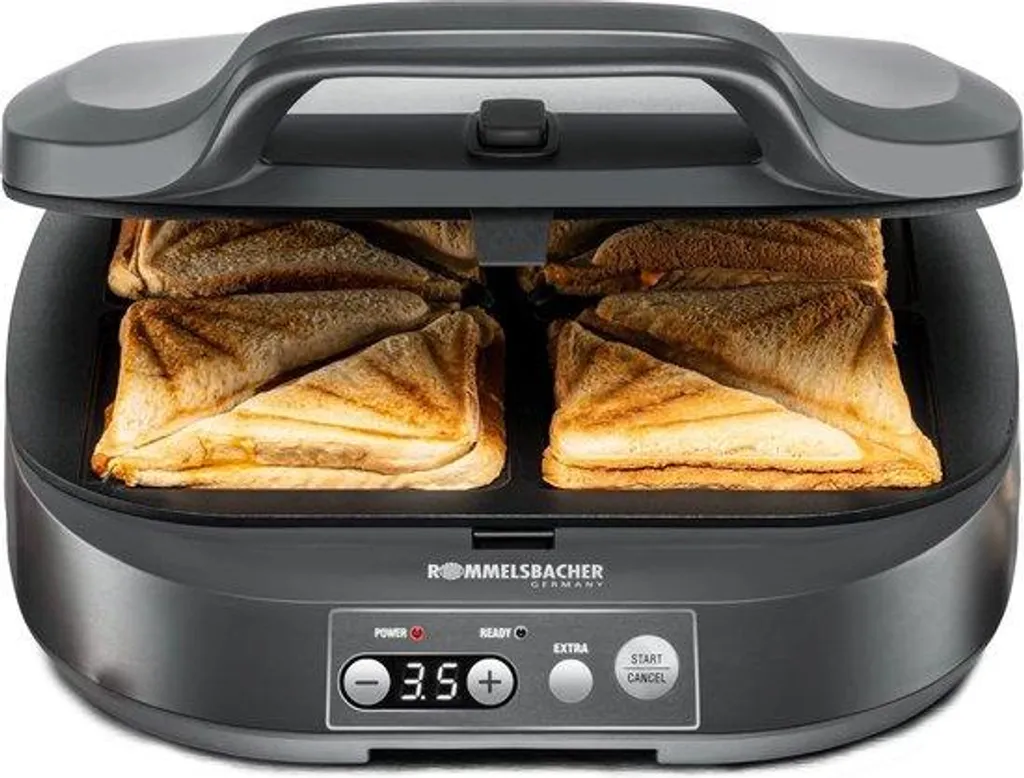 Appareil à sandwichs antiadhésif 4 fentes avec écran de contrôle