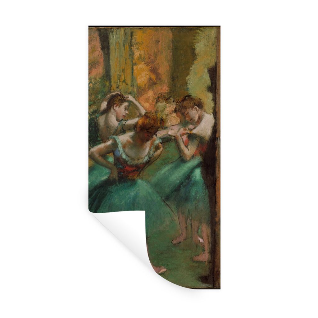 MuchoWow Wandtattoo Wandsticker Wandaufkleber Tänzerinnen Rosa und Grün - Gemälde von Edgar Degas 60x120 cm Selbstklebend und Repositionierbar...