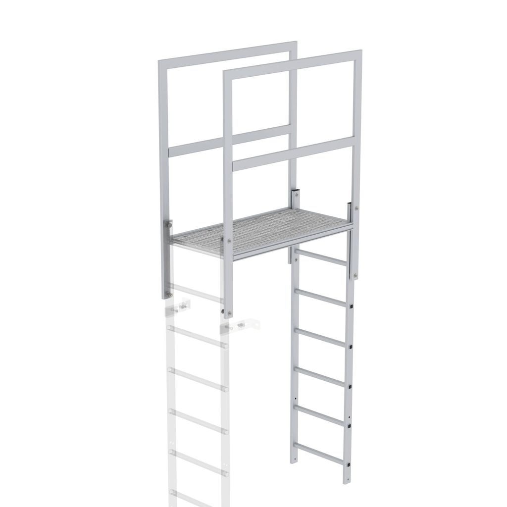 Günzburger Steigtechnik Attika-Überstieg Aluminium eloxiert Länge 1.200 mm - 061183