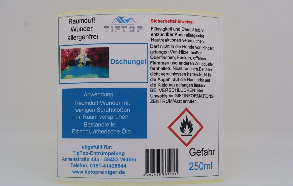 Raumduft-Wunder Allergenfrei -250ml- mehrere Duftnoten zur Auswahl – Dschungel