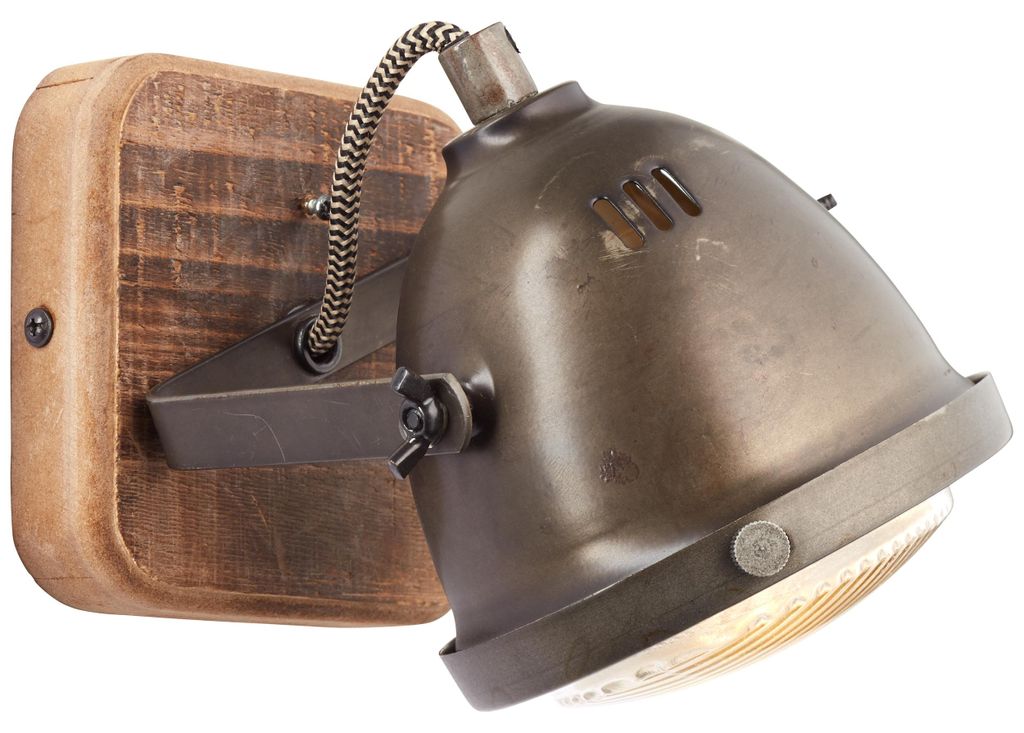 BRILLIANT Lampe Carmen Wood Wandspot burned steel/holz | 1x Produktbild 