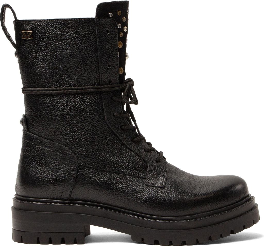 Lazamani Jessie Damen Leder-Schnürboots Black Größe 37