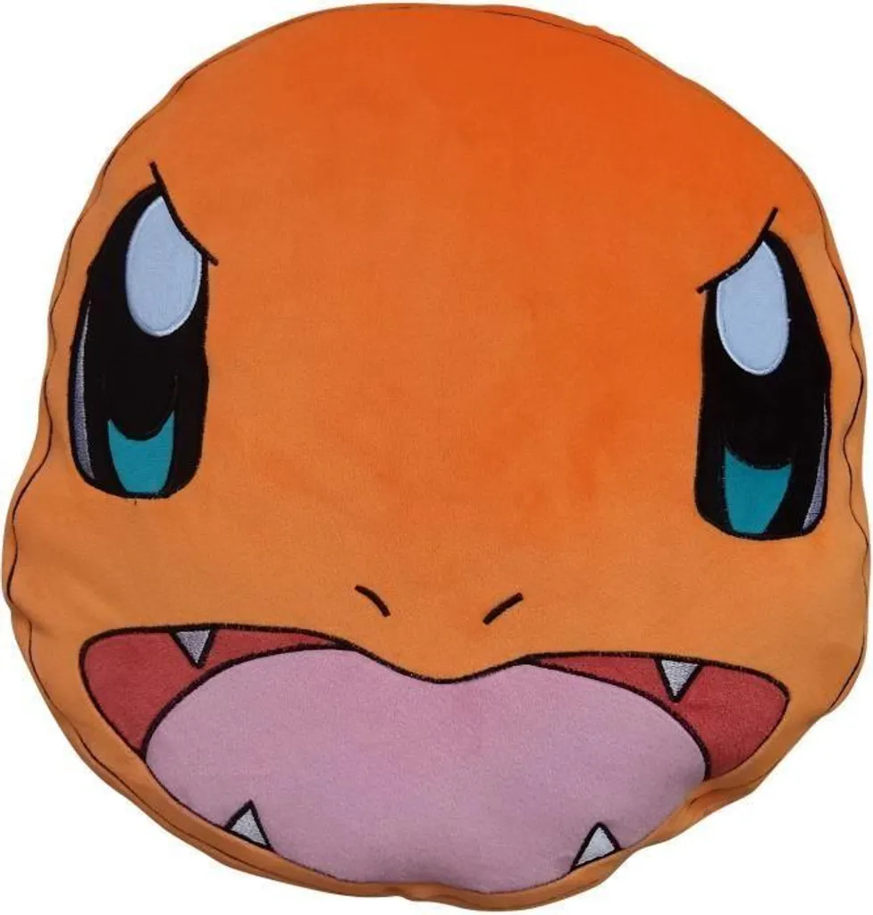 Coussin Pokémon 3D Visage de Salameche 40 cm Décoration Chambre Enfant