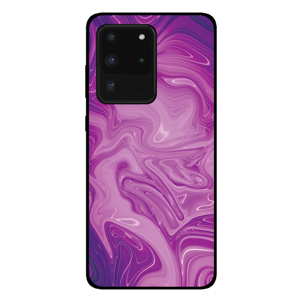 Smartphonica Handytasche für Samsung Galaxy S20 Ultra mit Marmordruck - TPU Rückseite Fall Marmor Design - Lila