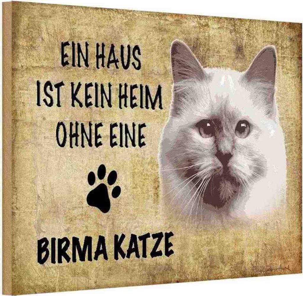 vianmo Holzschild 12x18 cm Birma Katze ohne kein Heim Tier Haustier