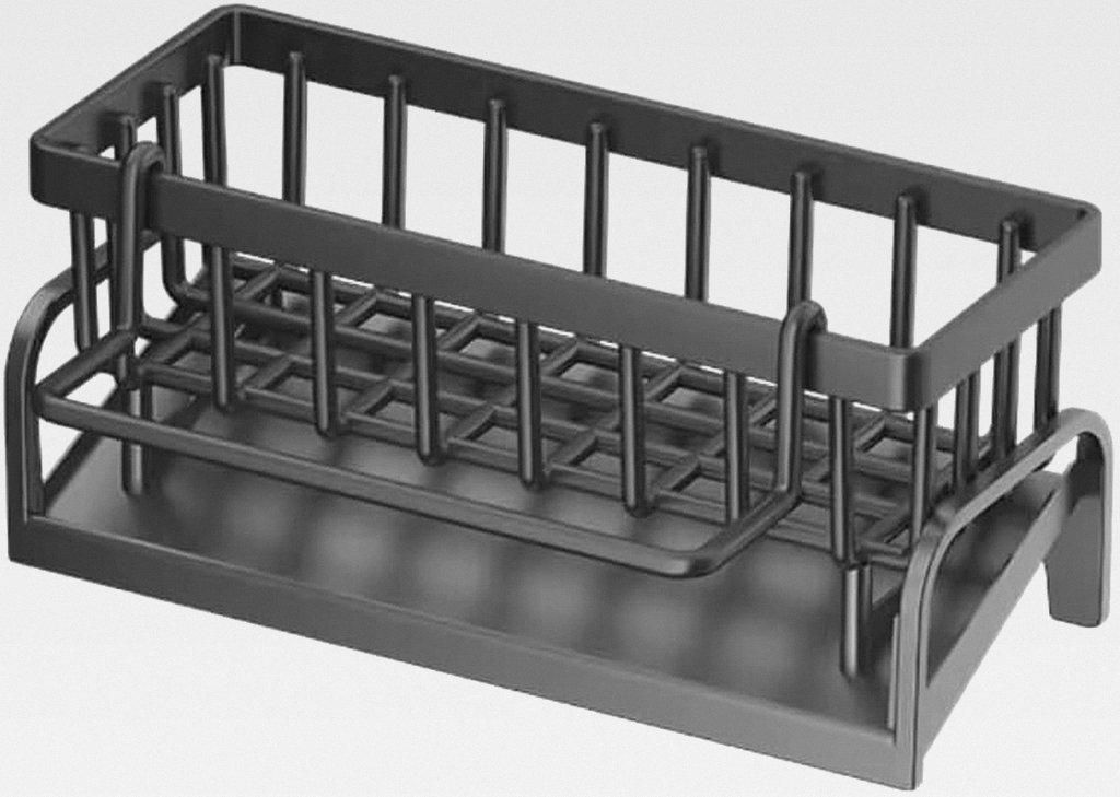 Edelstahl Küchenspüle Organizer mit selbstentleerendem Tablett, Handtuchhalter, geeignet für Küche und Bad Zubehör (schwarz)