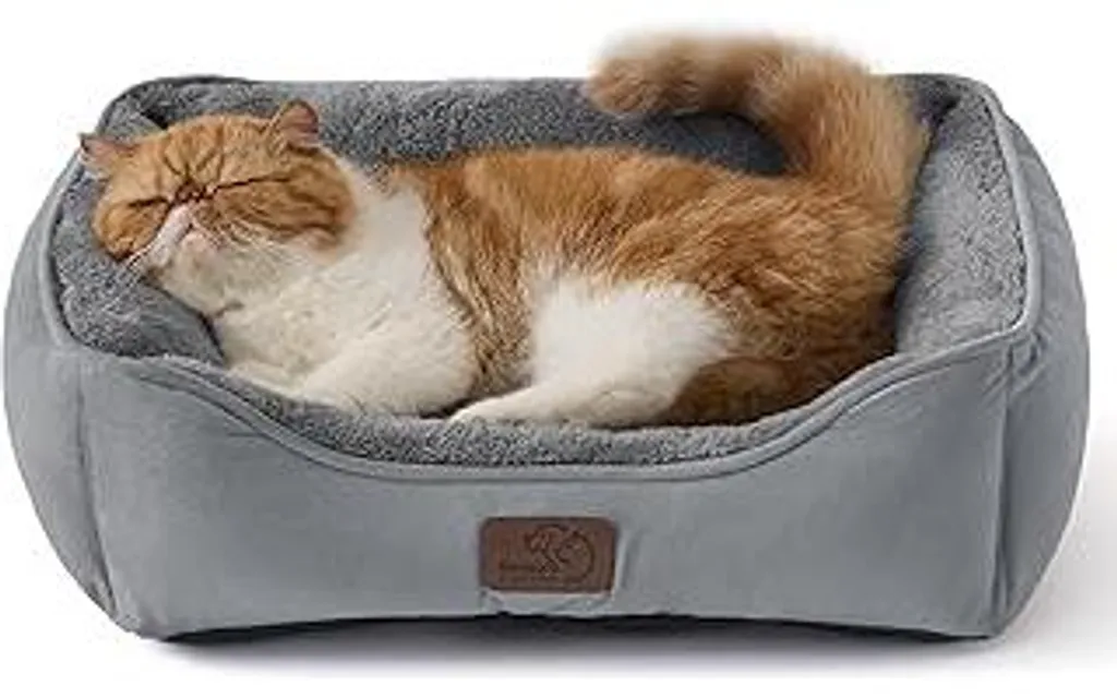 Cestino per Gatti Antiscivolo 51x41cm - Cuccia Morbida Grigia Lavabile
