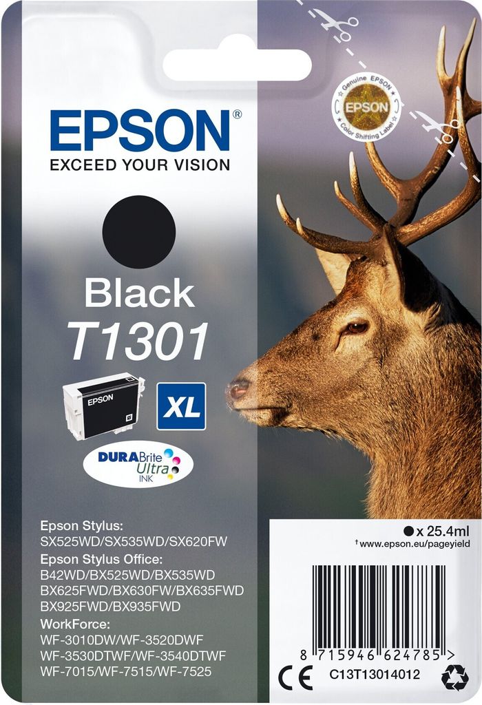 Tintenpatrone Epson T1301 schwarz Packung mit 6 Stück Produktbild 