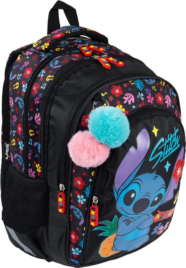 4-fach-Schulrucksack Stitch Aloha Black 16 Zoll Produktbild 