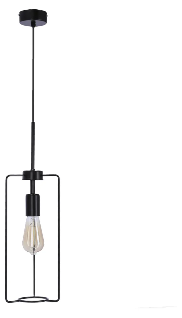 Lustre suspension vintage CORD noir en métal 1xE27 pour salon et bar