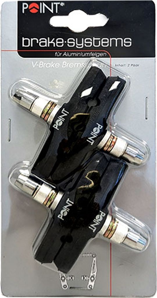 Point Bremsschuhe V-Brake, L=70mm, 2 Paar symm., für Produktbild 