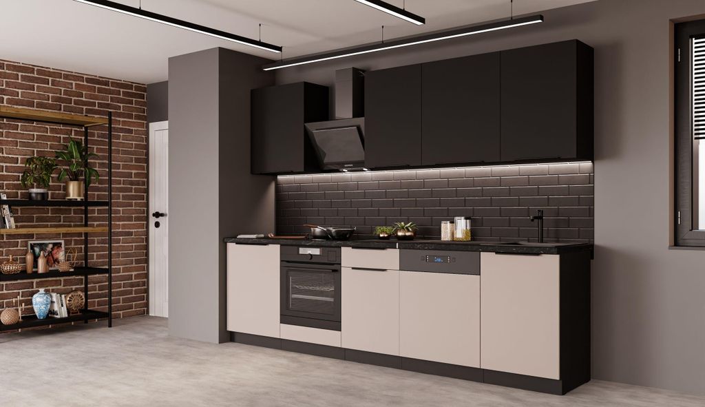 Küche ARONA + SIENA BASIC 280 cm Küchenzeile Küchenblock Produktbild 