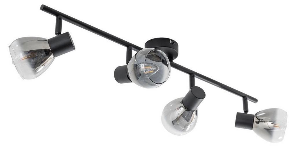 Lindby Deckenleuchte Pendura, 4-flammig, schwarz, Glas Produktbild 