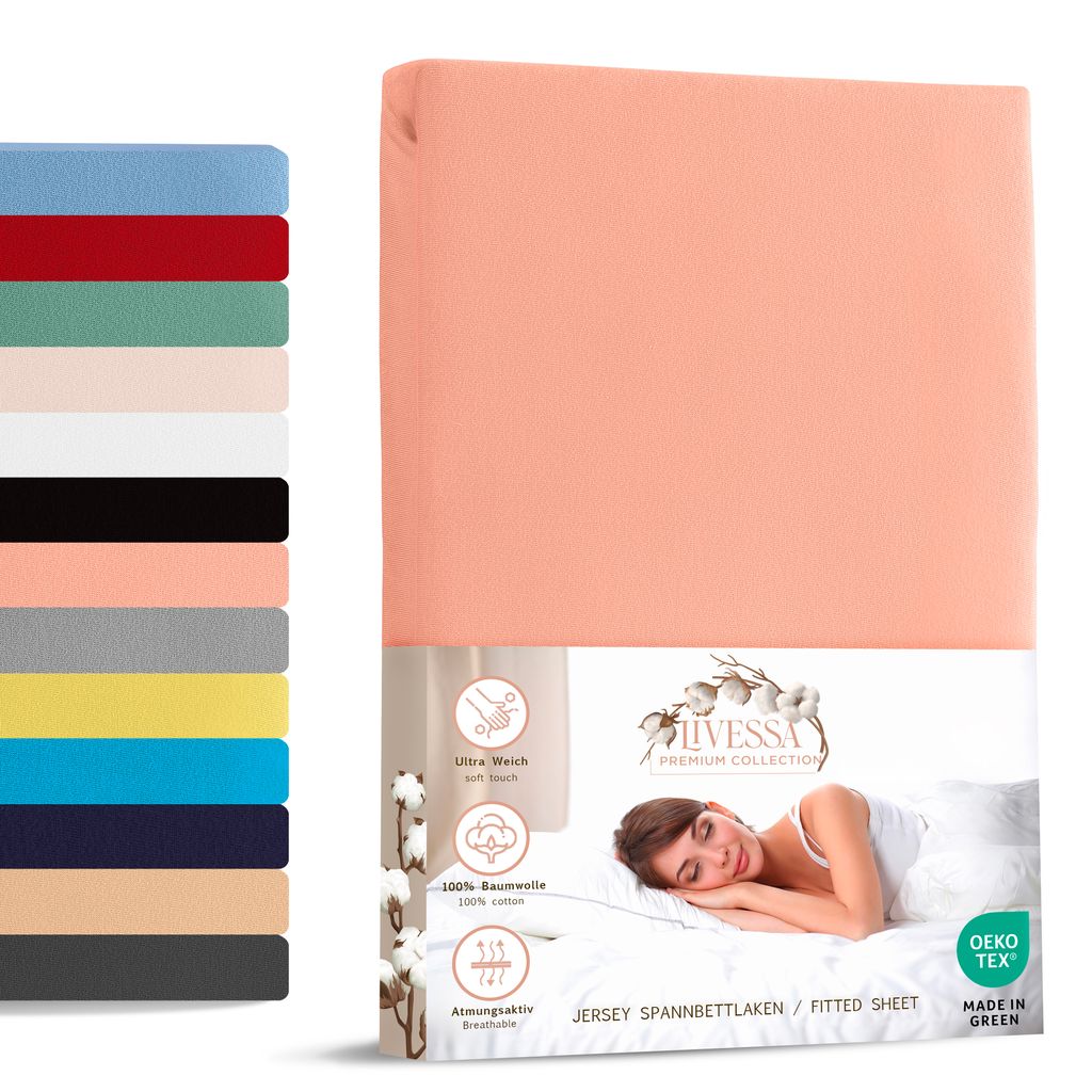 Jersey Spannbettlaken 200x200 cm 100% Baumwolle Rosa Produktbild 
