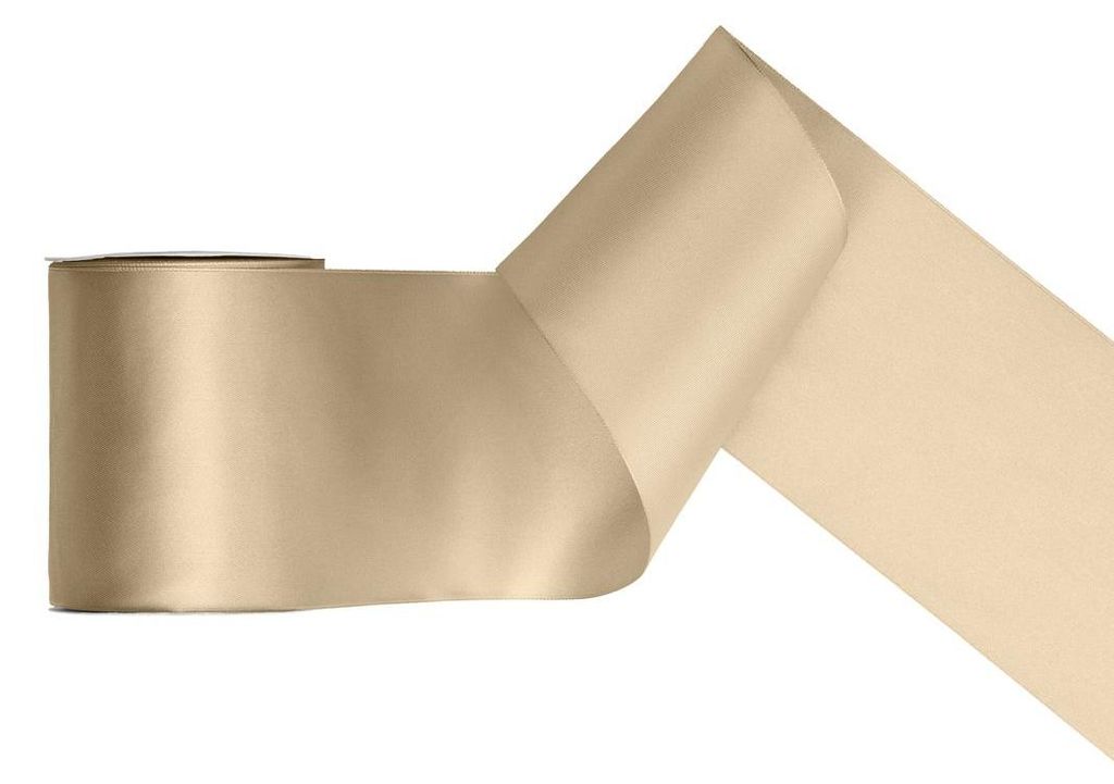 Satinband, Kaltgold, 100mm/25m Produktbild 