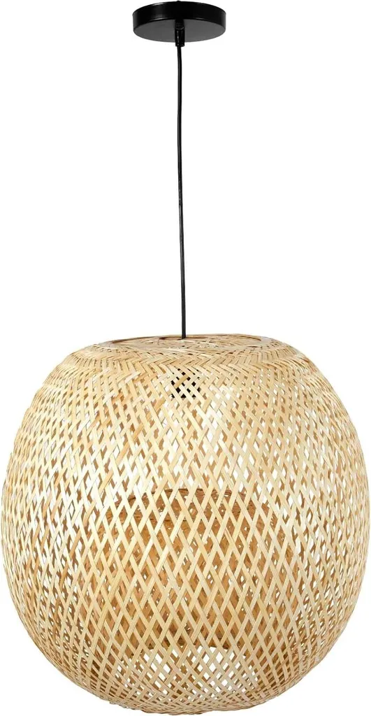 Lampada Sospensione Rattan VIVANNO VELADORA - Arredo Naturale 30x48 cm