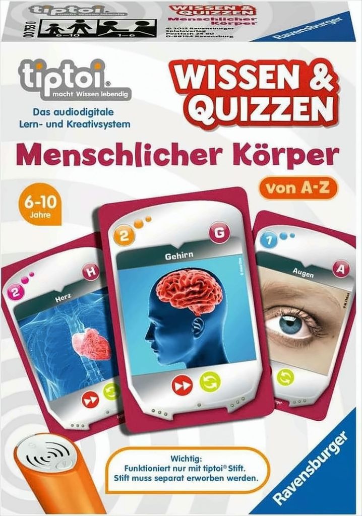 Ravensburger tiptoi 3in1 Wissen & Quizzen Menschlicher Körper 00753