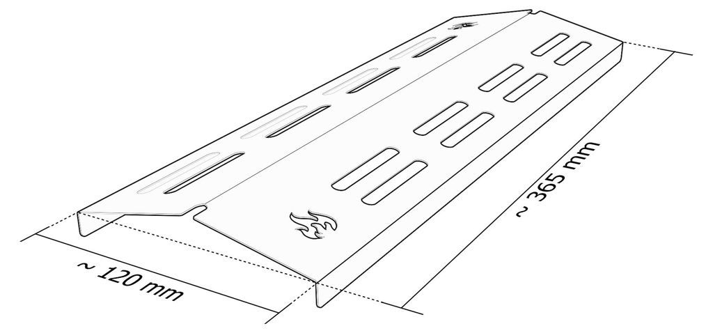Gasgrill Edelstahl Brennerabdeckung passend für Enders Produktbild 