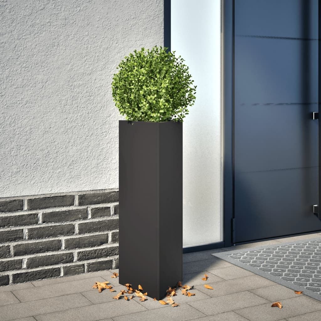 "2026 Promotion" Hochbeet - Pflanzkübel - Schwarz Dreieckig 30x26x75 cm - Stahl - Beete CC30906
