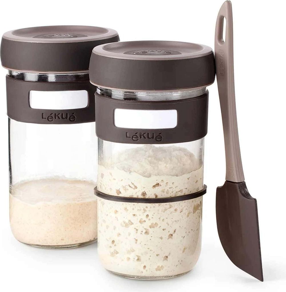 Set per pasta madre Lékué 2 x contenitore + raschietto per Immagine del prodotto 