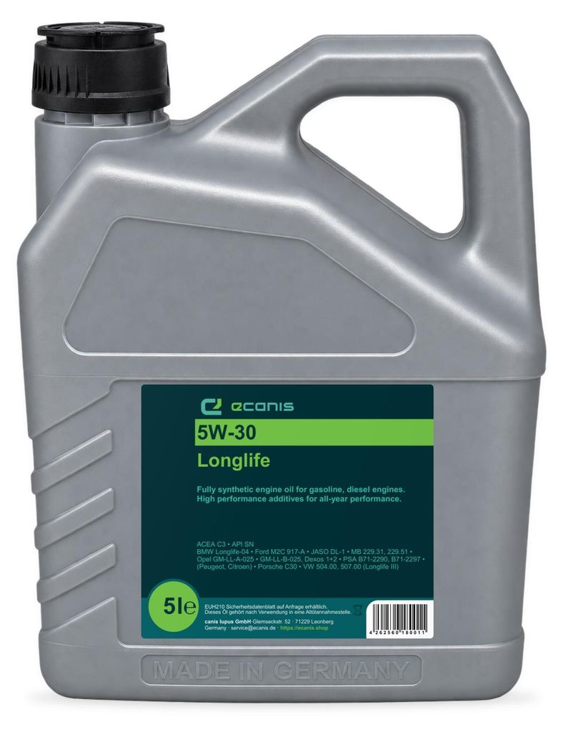 Motoröl 5 Liter 5W-30 C3 SN ECANIS Longlife Hydrocrack Produktbild 