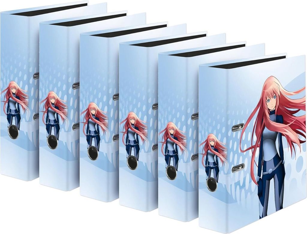 Falken 6x Motivordner Manga Girl A4 Rücken 8cm Griffloch Motiv 21002184F
