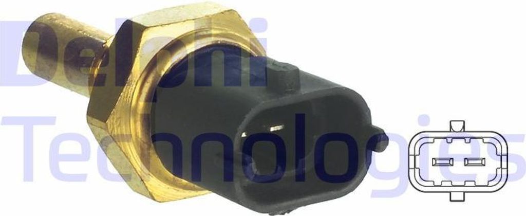 DELPHI TS10340 Kühlmitteltemperatursensor OE 55203964 kompatibel mit Zafira, Vectra, Tigra, Signum, Omega, Meriva, Corsa C, Astra H, Astra G, Musa...